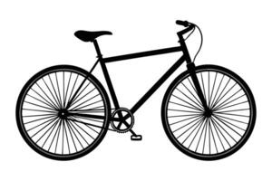A simple, minimalist silhouette drawing of a bicycle in a side view vector