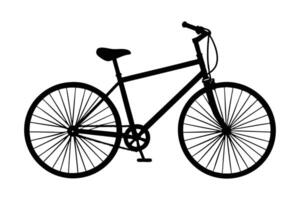 A simple, minimalist silhouette drawing of a bicycle vector