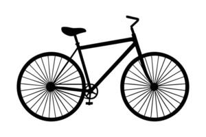 A simple, minimalist silhouette drawing of a bicycle, side profile vector