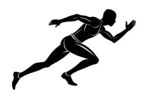 A sprinter in motion silhouette design vector