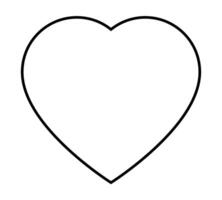 heart shape symbol, black and white silhouette illustration, white background vector