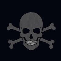 skull and bones in engraving style vector