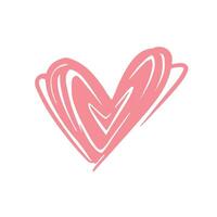 Pink scribbled heart design in a simple style vector
