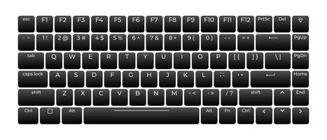 Computer keyboard button layout template with letters for graphic use. Modern computer keyboard. illustration. vector