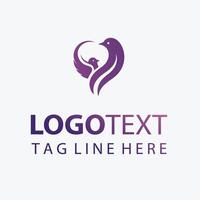 Flight of Love love bird logo vector
