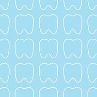 A simple pattern with a tooth outline on a blue background. Minimalistic seamless pattern. The concept of dentistry and oral care vector