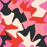 Seamless psychedelic groove and liquid pattern in retro style. Romantic background for Valentine's Day. vector