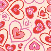 Retro playful Valentine pattern with hearts vector
