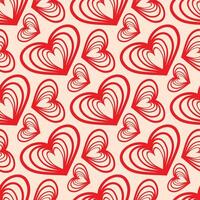 PrintBeige pattern with red hearts vector