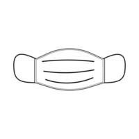 A hand drawn Mask with a black line design, isolated on a plain background. vector