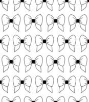 Bow doodle. Seamless pattern. Isolated on white background. Outline vector