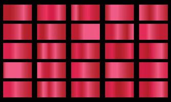 Set of red foil texture background Metal gradient template vector