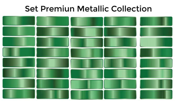 Grren chrome gradient set pattern template nature grass colors for design collection of high quality
