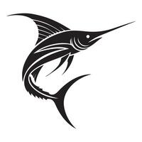 Dynamic Silhouette of a Jumping Marlin vector