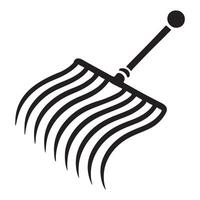 Silhouette Illustration of a Hay Rake for Yard Work vector
