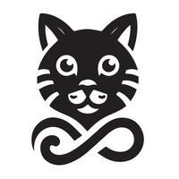 logo of a cat's head and neck within a circular frame. vector