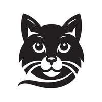 Stylish Black Cat Silhouette in Circular Design vector