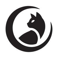 A captivating black silhouette of a cat, featuring a stylized, ornate design. vector