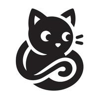 A minimalist, stylized logo of a cat's head and neck within a circular frame. vector