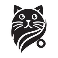 black silhouette of a cat sitting, suitable for various uses vector
