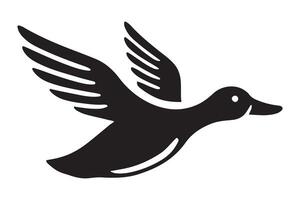 Flying Duck Silhouette A Simple Bird in Flight Illustration vector