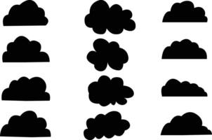 Cloud Bundle silhouette icon design vector