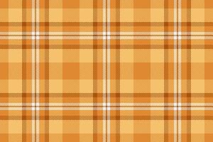 Sofa seamless plaid background, faded tartan textile . Checkered texture check fabric pattern in orange and amber colors. vector