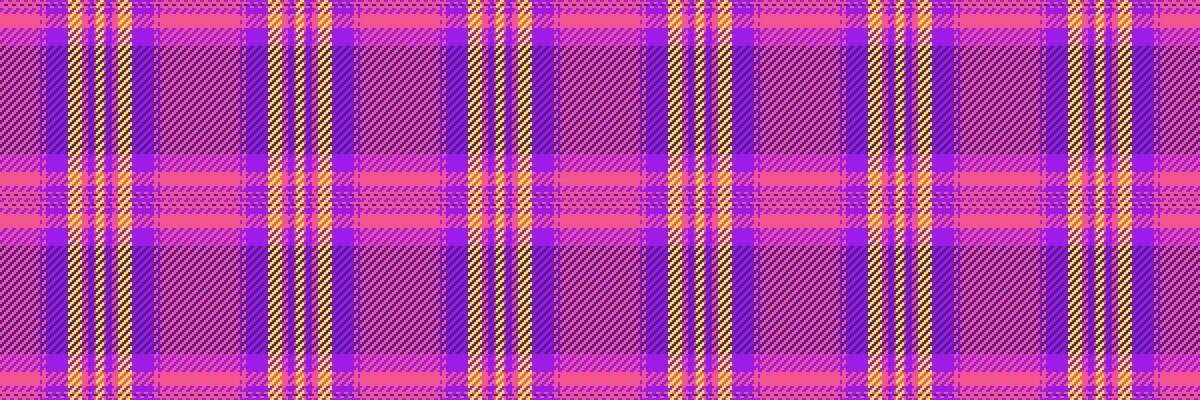 Canvas plaid tartan seamless, merry background pattern textile. Curved fabric texture check in violet and pink colors.