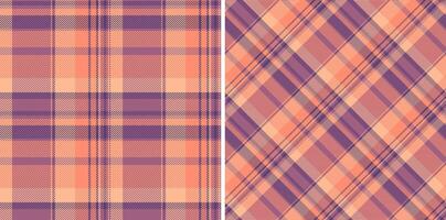 Seamless background tartan of pattern texture with a fabric plaid textile check. Set in sunset colors for scrapbook ideas and creative projects. vector