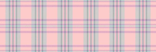 Craft texture check seamless, service background tartan. List textile plaid pattern fabric in light and pink colors. vector