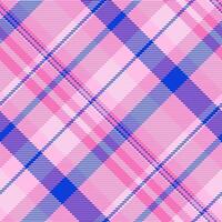 Vibrant pink and blue diagonal plaid pattern. Perfect for fashion, textile, or web design projects needing a modern, energetic feel. vector