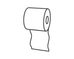 Simple line art illustration of a roll of toilet paper. Perfect for websites, apps, or educational materials needing a clean and minimalist design. vector