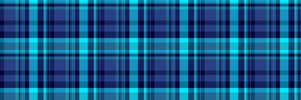 Ornate texture background textile, tablecloth plaid seamless pattern. Finish tartan check fabric in cyan and blue colors. vector