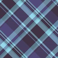 Pajamas seamless check, length textile pattern tartan. Designer background fabric plaid texture in dark and cyan colors. vector