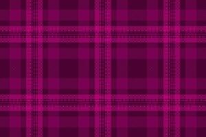 Elegance fabric check plaid, robe pattern seamless texture. Picture tartan background textile in pink and dark colors. vector