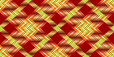 Silk seamless fabric texture, proud plaid check background. Poncho tartan textile pattern in red and lime colors. vector