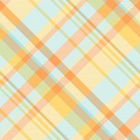Drapery background pattern, towel tartan seamless textile. Cute fabric texture plaid check in sea shell and light colors. vector