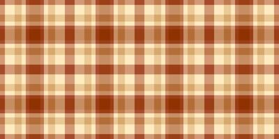 Pyjamas texture check pattern, bed textile fabric plaid. Guy tartan seamless background in orange and amber colors. vector
