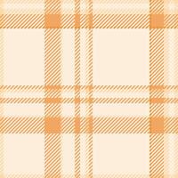 Elegant beige and orange plaid pattern. Perfect for textile design, website backgrounds, or autumnal themed projects. Subtle yet stylish, this seamless texture offers versatility. vector
