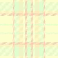 Endless textile check, card pattern plaid texture. Kilt fabric background seamless tartan in light and lemon chiffon colors. vector
