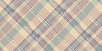 Grungy fabric seamless, preppy plaid tartan textile. Perfect texture background check pattern in pastel and light colors. vector