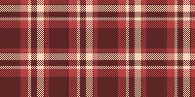 Back to school tartan background plaid, rich fabric seamless texture. Geometrical textile pattern check in red and peach puff colors. vector