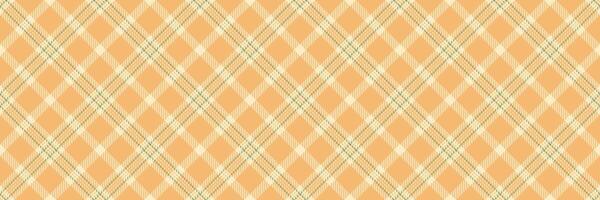 Formal textile tartan check, sparse fabric seamless background. Purity pattern plaid texture in orange and light colors. vector