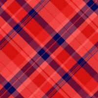 Stationary background textile plaid, small tartan seamless pattern. November texture fabric check in red and blue colors. vector