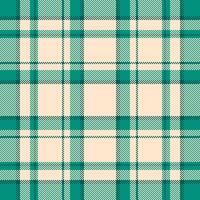 Underwear seamless textile , style plaid background texture. Border fabric check pattern tartan in teal and blanched almond colors. vector