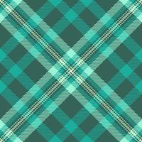 Graphic check texture, horizon background pattern fabric. Ethnicity plaid tartan textile seamless in teal and mint colors. vector