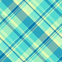 Xmas fabric seamless check, border plaid texture pattern. Gentleman textile tartan background in teal and lime colors. vector