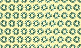 Elegant teal circular pattern on a pale yellow background. Perfect for website backgrounds, textile prints, or decorative elements. Clean, minimalist design with repeating geometric motifs. vector