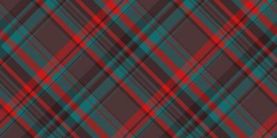Pride texture textile check, vogue background pattern fabric. Goose seamless tartan plaid in red and cyan colors. vector