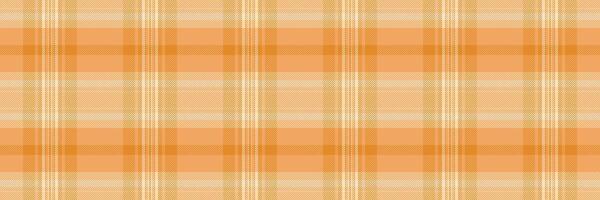 Colorful seamless fabric, tailor texture check tartan. Eps background textile plaid pattern in orange and sandy brown colors. vector